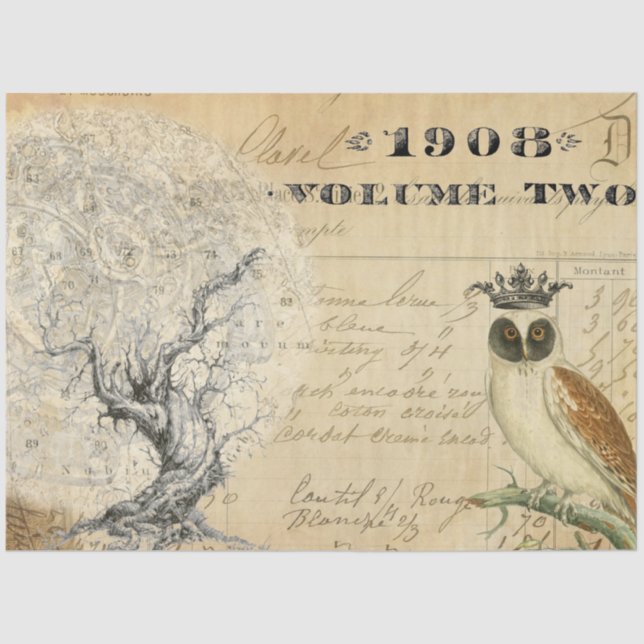 Moon Tree Decoupage Tissue Paper (Front)