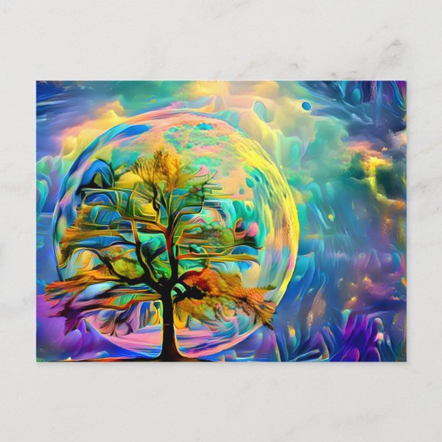 Moon Tree Meadow PERSONALISED Notecard OWN ART (Front)