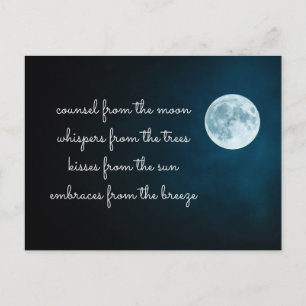 Moon Trees Sun Breeze Nature Poem Postcard