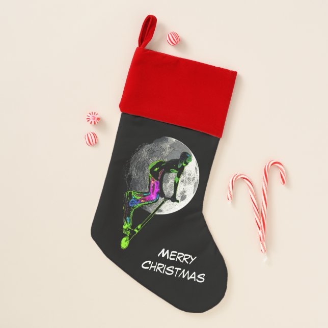 Moon Tripping - Scooter Boy Artwork Christmas Stocking (Front)