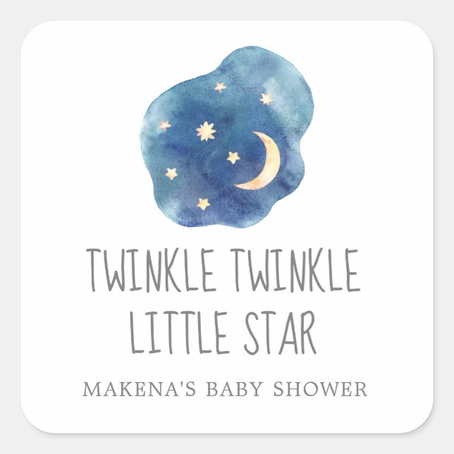 Moon Twinkle Twinkle Little Star Favor Sticker (Front)