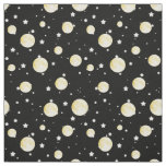 Moon, Twinkling stars on midnight black fabric 2