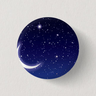 Moon & Twinkling Stars Pinback Button