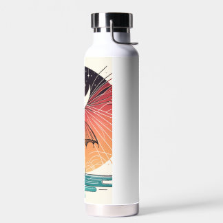 Moon & Umbrella Surreal Boho Line Water Bottle