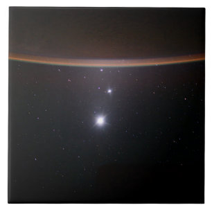 Moon, Venus, Jupiter & Earth (ISS) (NASA) (Space) Ceramic Tile