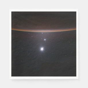 Moon, Venus, Jupiter & Earth (ISS) (NASA) (Space)  Napkins