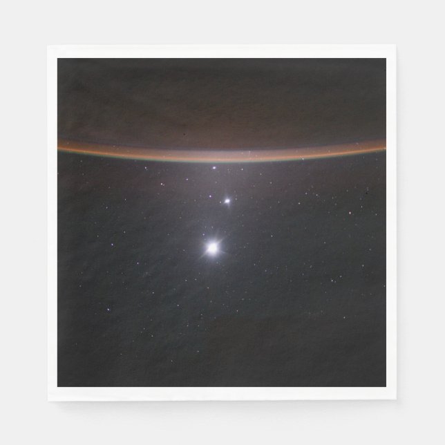 Moon, Venus, Jupiter & Earth (ISS) (NASA) (Space)  Napkins (Front)