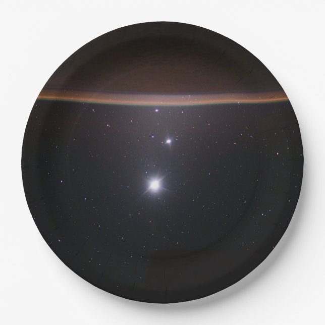 Moon, Venus, Jupiter & Earth (ISS) (NASA) (Space)  Paper Plates (Front)