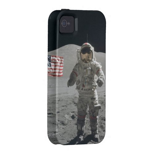 Moon walk astronaut photo in outer space usa flag iPhone 44S cover