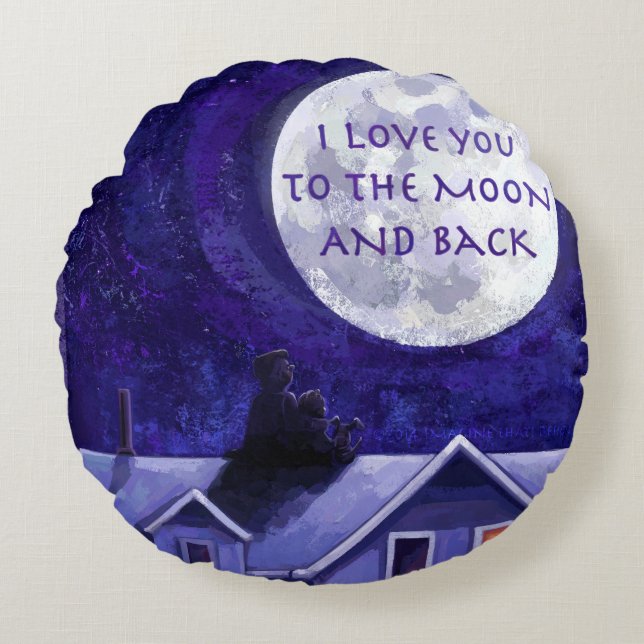 Moon Watch Round Pillow (Front)