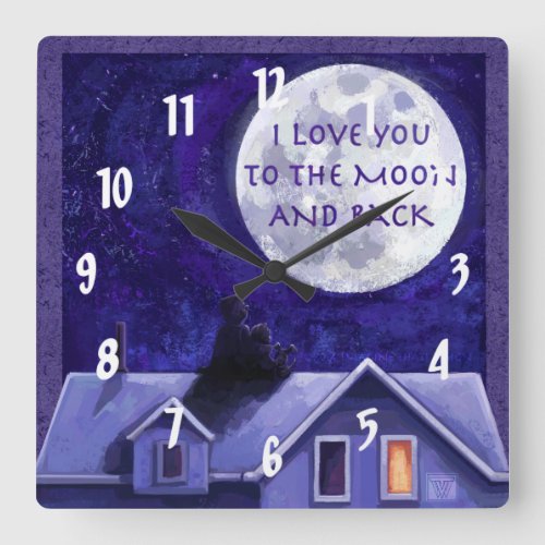 Moon Watch Square Wall Clock