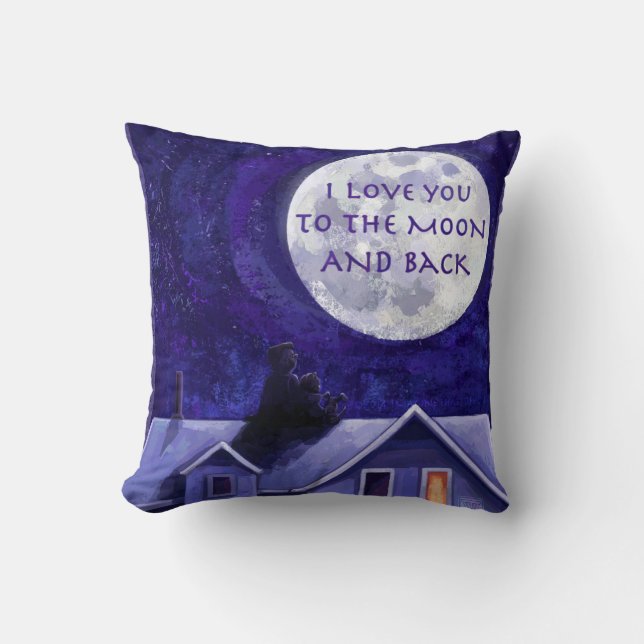 Moon Watch Throw Pillow (Front)