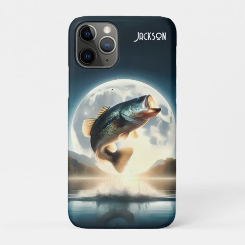 Moon Water  Bass Leaping iPhone 11 Pro Case