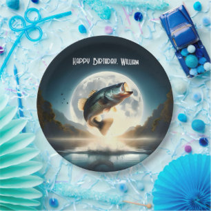 Moon Water & Bass Leaping Paper Plates