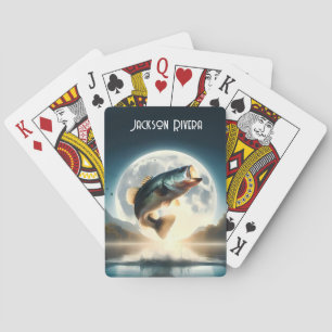 Moon Water & Bass Leaping Poker Cards
