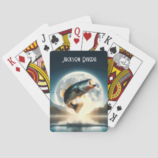 Moon Water & Bass Leaping Poker Cards