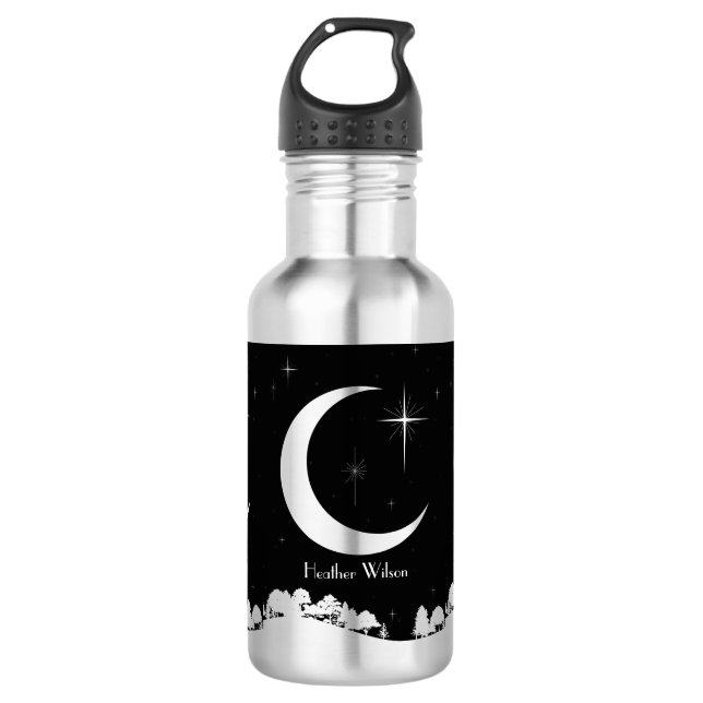 Moon Water Bottle with Name (Front)
