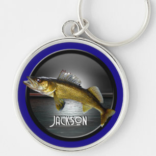Moon Water & Walleye Pike Blue Keychain