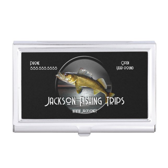 Moon Water & Walleye Pike   Business Card Case (Front)