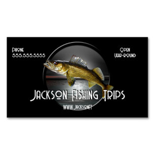 Moon Water & Walleye Pike Business Card Magnet