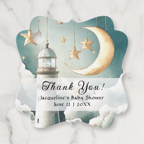 Moon Whimsical Baby Shower Thank You Gift Tag
