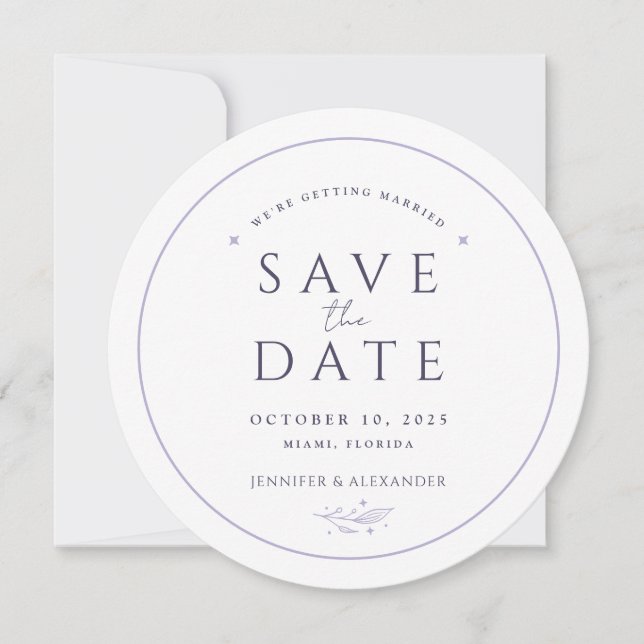 Moon Whimsical Wedding Save the Date Card (Front)