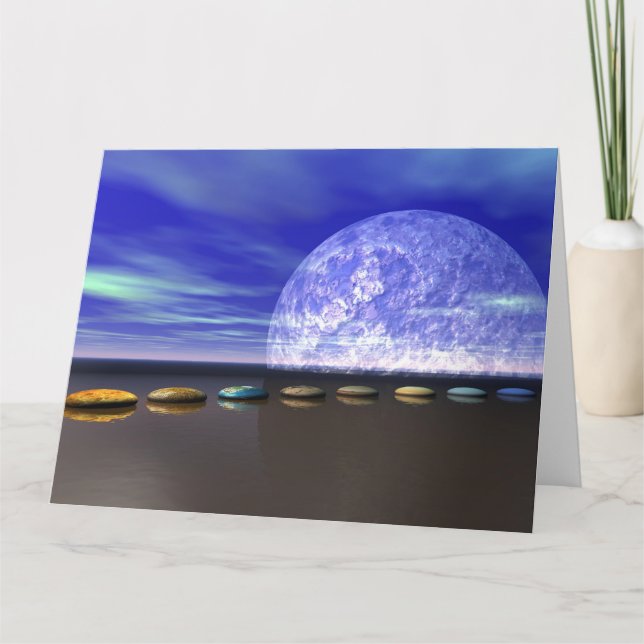 moon white and stone and steps card (Front)