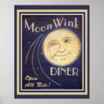 Moon Wink Diner 16 x 20 Poster<br><div class="desc">Vintage All Nite Diner Advertisement Poster  16 x 20</div>
