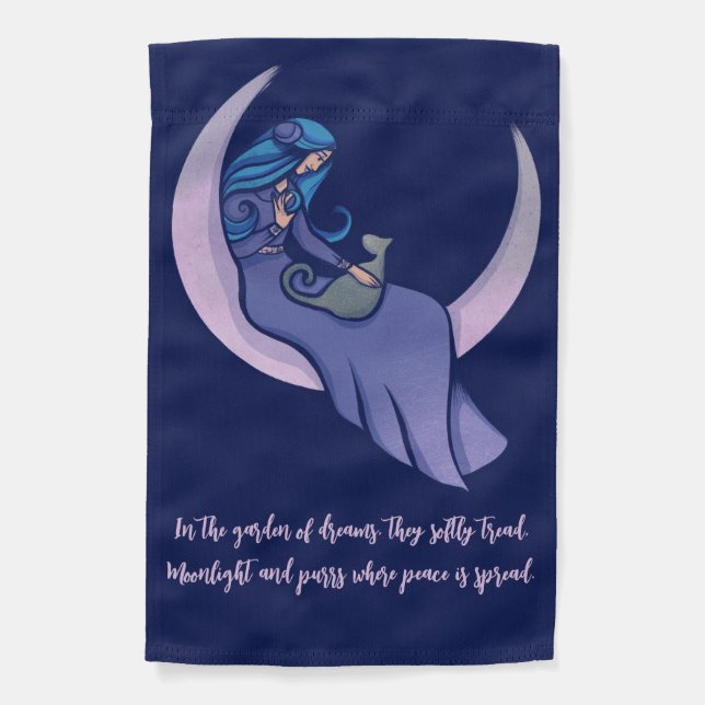 Moon Witch MoonChild Pagan Wicca Art Garden Flag (Front)