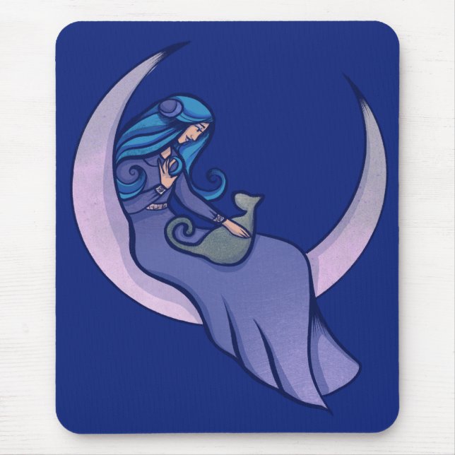 Moon Witch MoonChild Pagan Wicca Art Mouse Pad (Front)