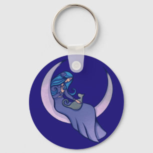 Moon Witch MoonChild Pagan Wicca Keychain