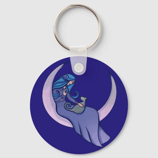 Moon Witch MoonChild Pagan Wicca  Keychain (Front)