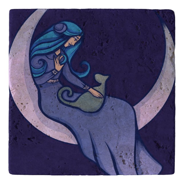Moon Witch MoonChild Pagan Wicca  Trivet (Front)
