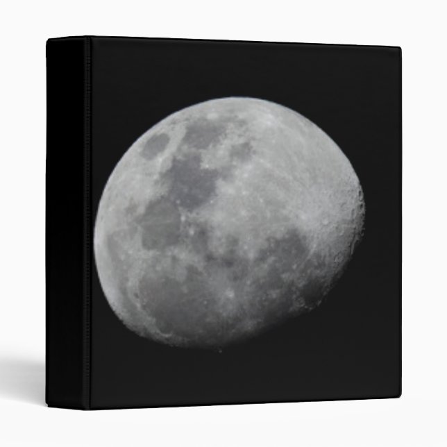 Moon with Black Sky | Zambia, South Luangwa 3 Ring Binder (Front/Spine)