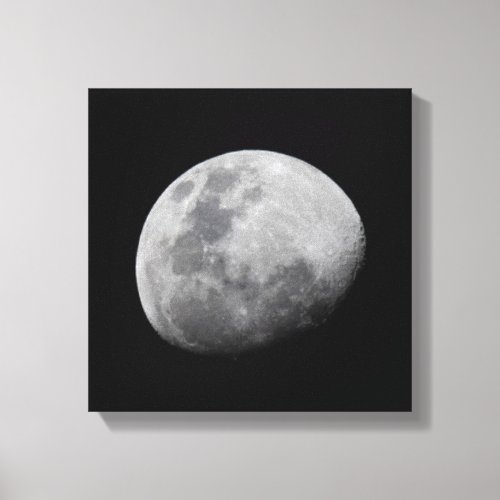 Moon with Black Sky  Zambia South Luangwa Canvas Print