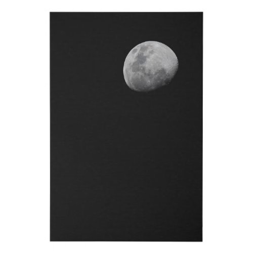 Moon with Black Sky  Zambia South Luangwa Faux Canvas Print