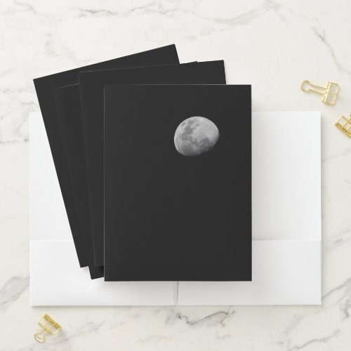 Moon with Black Sky  Zambia South Luangwa Pocket Folder