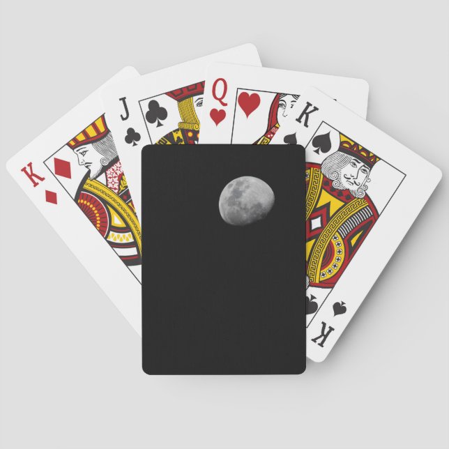 Moon with Black Sky | Zambia, South Luangwa Poker Cards (Back)