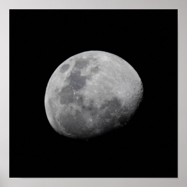 Moon with Black Sky | Zambia, South Luangwa Poster (Front)