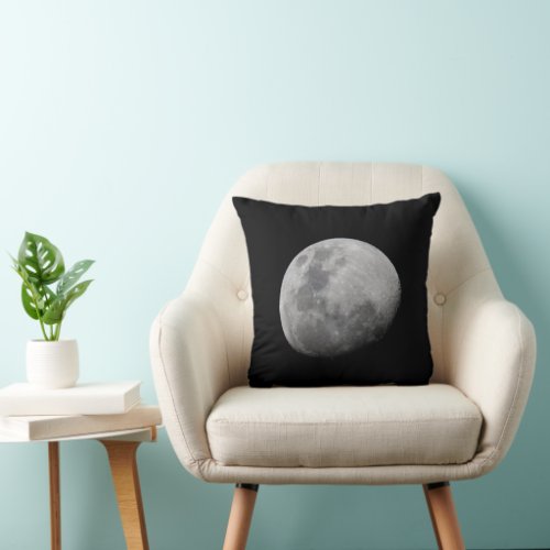 Moon with Black Sky  Zambia South Luangwa Throw Pillow