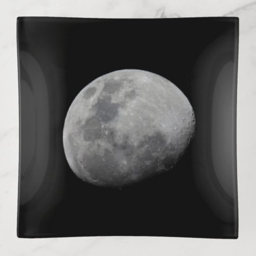 Moon with Black Sky  Zambia South Luangwa Trinket Tray