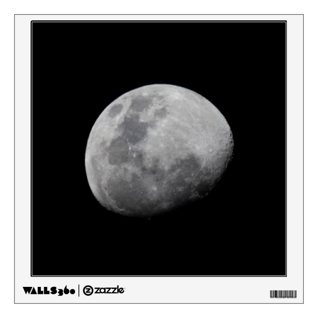 Moon with Black Sky | Zambia, South Luangwa Wall Decal (Front)