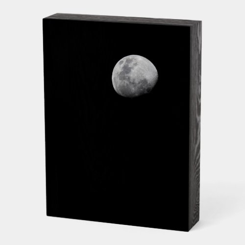 Moon with Black Sky  Zambia South Luangwa Wooden Box Sign