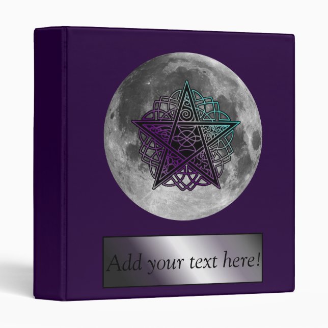 Moon with Celtic knot pentacle binder (Front/Spine)