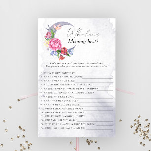 Moon with flowers Who knows mommy best baby game