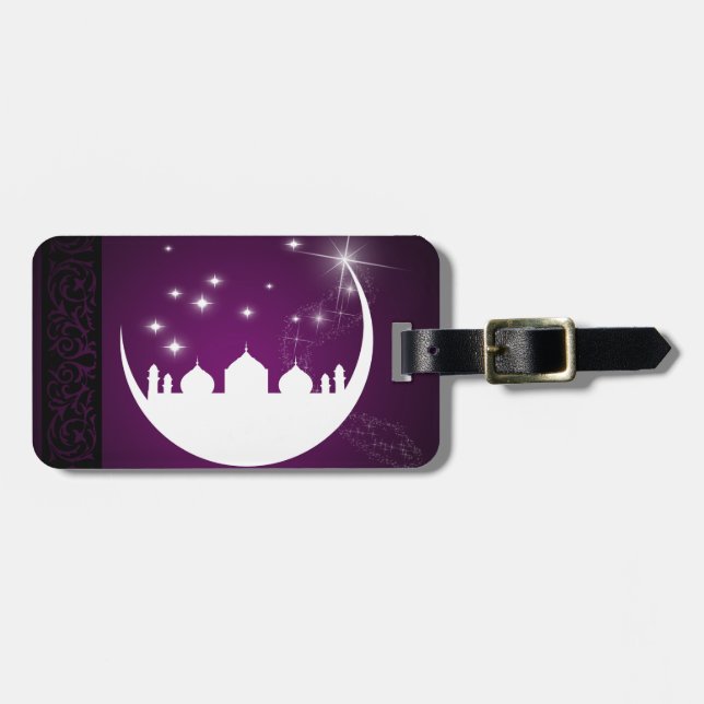 Moon with Mosque Silhouette - Luggage Tag (Front Horizontal)