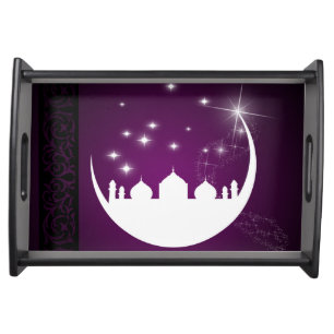 Moon with Mosque Silhouette - Serving Tray