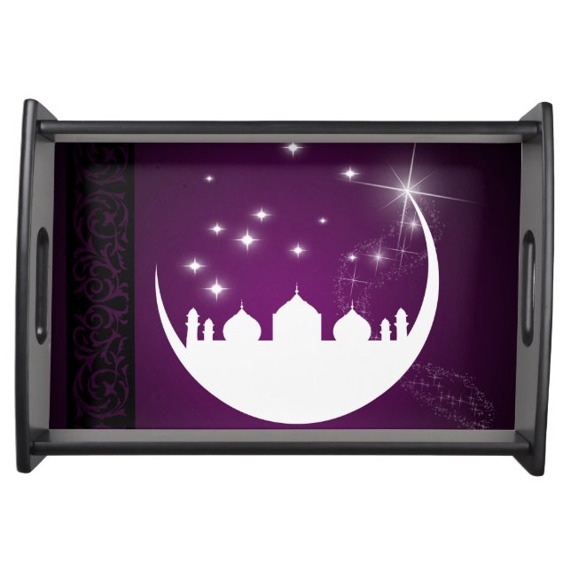 Moon with Mosque Silhouette - Serving Tray (Front)