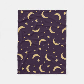 moon with night sky fleece blanket