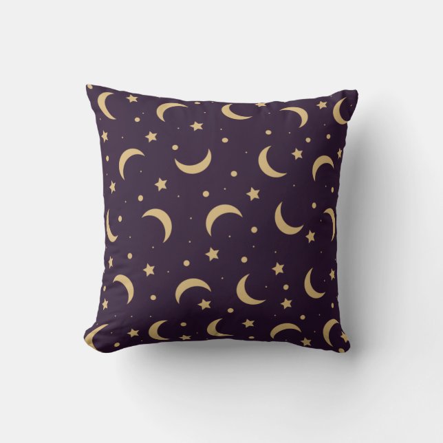 moon with night sky throw pillow (Front)